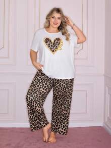 SHEIN 大码睡衣套装 - 白色 - 查看 4
