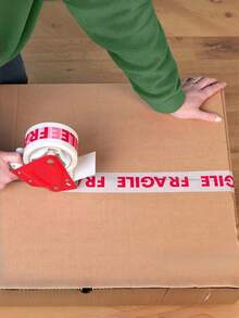 1/3卷 1.88英寸*165英尺 胶带 – 永久性粘合剂。包装警告标签。适用于运输集装箱、包装和托盘。 - 紅白色 - 查看 1