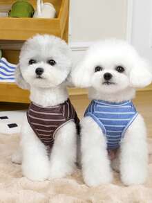 PETSIN Pet Spring New Dog Clothes Animal Supplies Pet Clothing Dog Tank Top Cat T-Shirt Teddy Outfits Small Animal Attire Casual Cool Tank Top Dog Clothes Cat Clothes Two-Season Spring & Summer New Tank Top - Multicolor - View 11