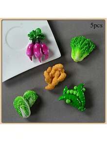 1个/3个/4个/5个/5个-1/6个/6个-1/7个/8个/9个/10个/10个-款式1/10个-2/11个 新款卡通水果蔬菜造型磁性树脂冰箱贴，自然风磁性冰箱贴，可爱装饰品，桌面配件，厨房办公室白板储物柜和洗碗机个性化装饰品，厨房装饰，家居装饰，情人节礼物，送给朋友和亲戚的礼物 - 彩色 - 查看 21