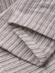 DAZY 男童条纹落肩长袖单排扣休闲衬衫 - 卡其色 - 查看 8