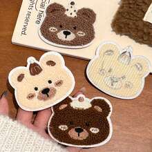 1pc Cute Bear Fringe Magic Tape | Invisible Side Hair Flyaway Tamer | Kawaii Girly Hair Gripper Pads - Multicolor - View 8