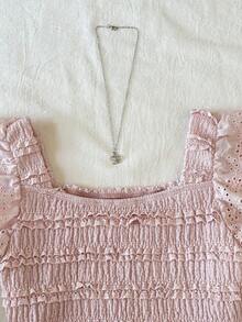 SHEIN Tween Girls' Fashionable Casual Square Neck Sleeveless Top - Pink - View 5