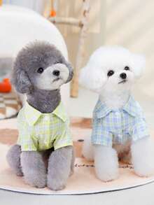 PETSIN 宠物春季新款狗狗服装、动物用品、宠物服装、狗狗衬衫、猫咪衬衫、泰迪熊服装、小型动物服装、休闲凉外套、狗狗服装、猫咪服装、两只腿、春夏新款背心 - 彩色 - 查看 3