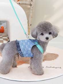 PETSIN Pet Chest And Back Skirt, Cat Traction Strap, Animal Collar Set, Pet Supplies Strap Skirt, Dog Walking Princess Skirt, Pet Chest And Back Skirt+Rope Sweet Princess SBritish Style Chest And Back Set - Multicolor - View 5