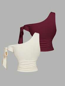 SHEIN MOD 2 chiếc nơ kim loại trang trí hoa 3D cho áo hai dây nữ - Nhiều màu - Xem 2