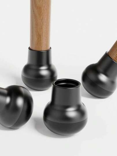16 Peças Protetores de Piso para Pernas de Cadeira para Pisos de Madeira com Almofadas de Feltro para Proteger os Pés das Pernas de Móveis de Madeira, Tampas de Silicone Pretas