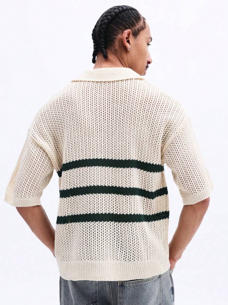 Polo de punto con rayas horizontales