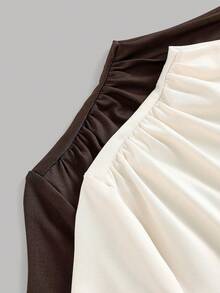 Girlism Bộ 2 áo thun ngắn tay cổ bèo trơn dành cho nữ tuổi teen. - Nhiều màu - Xem 6