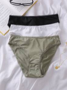 Lowkey Lull 3条/包 弹力蕾丝边休闲日常女士内裤 - 彩色 - 查看 2