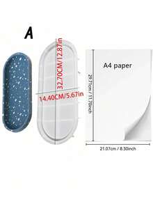 Elliptical Tray Resin Casting Mold - Flexible Silicone Mold For Jewelry Dishes, Bowls, Plaster, Concrete Crafts - White - View 14