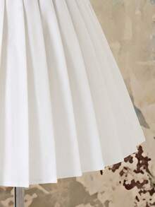 SHEIN 女童无袖蝴蝶结开衫上衣和百褶裙优雅夏季套装 - 黑與白 - 查看 7