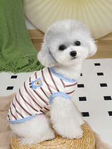 PETSIN Pet Spring New Dog Clothes Animal Supplies Pet Clothing Dog Tank Top Cat T-Shirt Teddy Outfits Small Animal Attire Casual Cool Tank Top Dog Clothes Cat Clothes Two-Season Spring & Summer New Tank Top - Multicolor - View 10