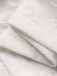 DAZY Jacquard Fabric Loose Top And Lightweight Pants Women Pajama Set - White - View 7