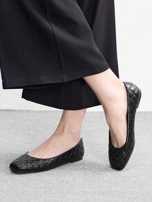 CUCCOO BIZCHIC Women's Red Plaid Mary Jane Shoes Flat Heel Square Toe Campus Style Japanese Cute Low Heel Shoes Spring Shoes Spring Break Easter Valentine's Day - Black - View 3