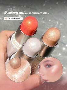 SHEGLAM Buttery Bling Highlight Stick-Gold Rings Brand Beauty Makeup Face Paint Cosmetic For Women Girls Perfect For Winter Spring Ideal For Y2K Fancy Fashion Suitable For Birthday Gift Party Ready Best Color - Gold Rings - View 12