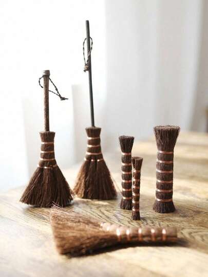 Madebyblanc Handmade Palm Fiber Brush Set - Natural Bristle Brushes For Tea Ceremony, Calligraphy, Craft & Detail Cleaning, Multi-Purpose Tool Kit For Home & Studio Use,Natural Palm Bristle Tea Ceremony Brushes - Handmade Chaxi Cleaning Tools For Tea Table, Japanese & Chinese Style Tea Ware Accessories