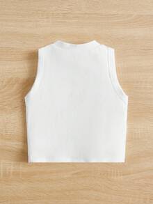 SHEIN Fashionable Cartoon Girl, Star, K-Pop Superstars , Young Girl Casual Minimalist Cartoon Pattern Round Neck Vest, Suitable For Summer Daily Wear & Street Style - Multicolor - View 2