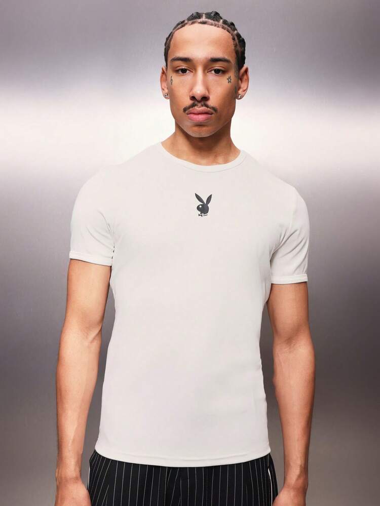 PLAYBOY X SUMWON Crew Neck Logo Muscle Tee