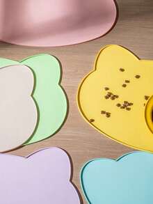 硅胶宠物喂食垫，防滑防水碗垫，加高边缘，易于清洁，适用于猫狗食物和水 - 彩色 - 查看 1