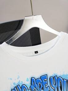 LOONEY TUNES X SHEIN Áo thun tay ngắn cổ tròn cỡ lớn in hình hoạt hình, thời trang và đa năng cho mùa hè. - trắng - Xem 4