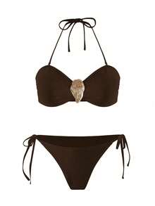 Swim Oasis 3pcs/Set 2025 New Women Swimwear Bra Positioning Printed Mesh Maxi Dress Beach Casual Swimwear Set, Summer Swimsuit 3 Piece Set Jungle Theme Outfit Havana Nights Outfit - Multicolor - View 4