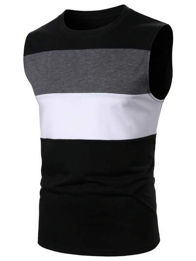 Manfinity Homme 男士夏季时尚街头嘻哈风休闲撞色印花背心