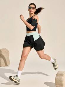 Exploreva Women's Colorblock Casual Versatile Outdoor Mini Skirt & Skort, Summer - Black - View 5