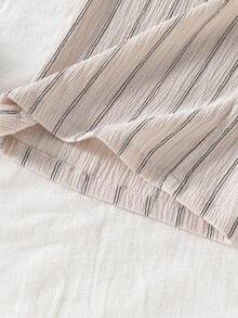 Tween Girls' Casual Basic Vacation Set, White Loose Lace Trim Camisole And Wide Leg White Pants - Apricot - View 5