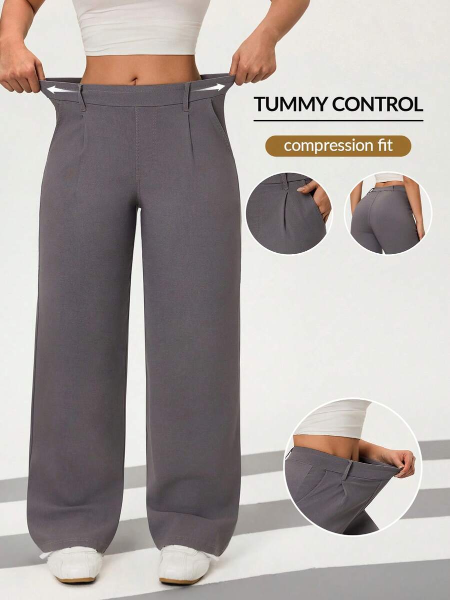 Flexra Quần skinny co giãn dáng thường ngày dành cho nữ, họa tiết đồng xu cổ điển. - Màu Xám nhạt - Xem 1