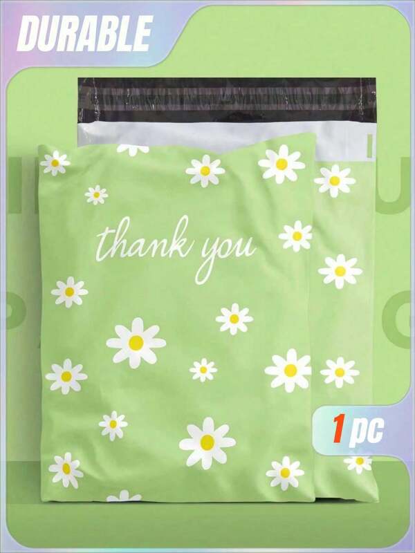 10 Pieces Daisy-Printed Waterproof Self-Sealing Shipping Bags, Tear-Resistant Polyethylene Mailing Bags For Small And Medium-Sized Businesses, Durable Packaging Envelopes With Thank-You Design.