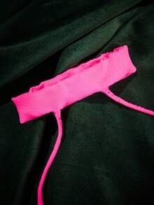 SpicyHot Y2K霓虹绿透视高弹网纱性感连体裤（女款） - 玫紅色 - 查看 4