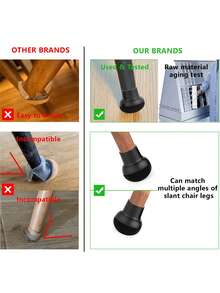 16pcs Chair Leg Floor Protectors For Hardwood Floors With Felt Pads Covers To Protect Wood Furniture Leg Feet Cup Silicone Caps Furniture Leg Feet Cups Black - black - View 3