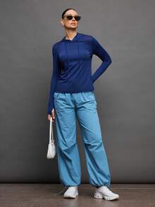 Activina Women's Grey Extra Long Straight Leg Sports Pants With Pockets And Drawstring Waistband - Grey - View 7