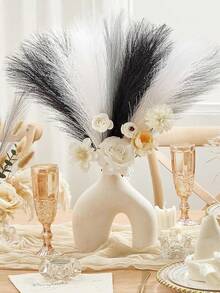 12/24pcs Faux Pampas Grass Artificial Reeds Large Tall Fluffy Artificial Fake Flower Bulrush Reed Grass Artificial Plants Boho Decor For Wedding Party Decoration, Home Living Room Bedroom Decor, Vase Arrangement, DIY Photoshoot Props Gifts Birthday Graduation,Fall Decor,Autumn - Multicolor - View 5