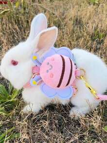 Adjustable Escape-Proof Rabbit/Cat/Dog Leash Set, Cute Bunny Bee Design, Suitable For Walking, Running, Hiking, Camping, Outdoor, Photo Shooting - Multicolor - View 4