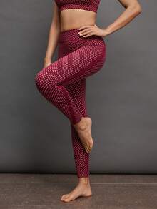 Activina 女士高腰无缝波点打底裤 - 鏽棕色 - 查看 7