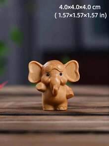 Madebyblanc Hand-Carved Chinese Cypress Wood Elephant Figurine, Auspicious "Elephant Facing Heaven" Sculpture For Wealth And Good Luck, Solid Wood Decorative Car Ornament Or Desk Decor, Exquisite Craftsmanship With Natural Wood Grain, Wooden Elephant Figurine Hand Carved Solid Wood Desktop Ornament Home Office Decor Natural Grain Collectible(The Color Of The Wood Products In Each Batch Is Different, Please Refer To The Actual Object) - Multicolor - View 15