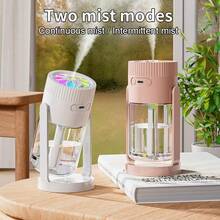 Humidificador con proyector de estrellas | Humidificador USB giratorio | Luz nocturna cambiante de color RGB | Humidificador de aire silencioso de 2 velocidades | Difusor de aromaterapia de uso dual para coche y hogar - Multicolor - Ver 4