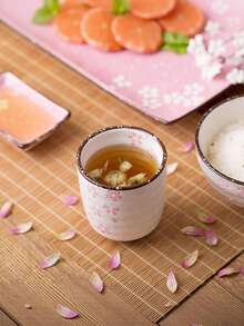 1pc Cherry Designed Ceramic Tea Set, Including Water Cup, Teapot, And Tea Set, Japanese Ceramic Kung Fu Tea Set, Tea Cup Single Household Ceramic Cup, Master Cup Water Cup Tea Cup, Suitable For Leisure And Health, Perfect Tea Gift - Multicolor - View 9