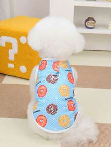 PETSIN Pet Spring New Dog Clothes Animal Supplies Pet Clothing Dog Tank Top Cat T-Shirt Teddy Outfits Small Animal Attire Casual Cool Tank Top Dog Clothes Cat Clothes Two-Season Spring & Summer New Tank Top - Multicolor - View 9