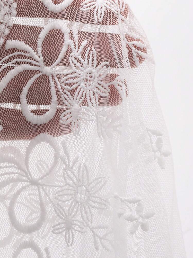 Ruffled Lace Tie-Up Women's Skirt Boho
