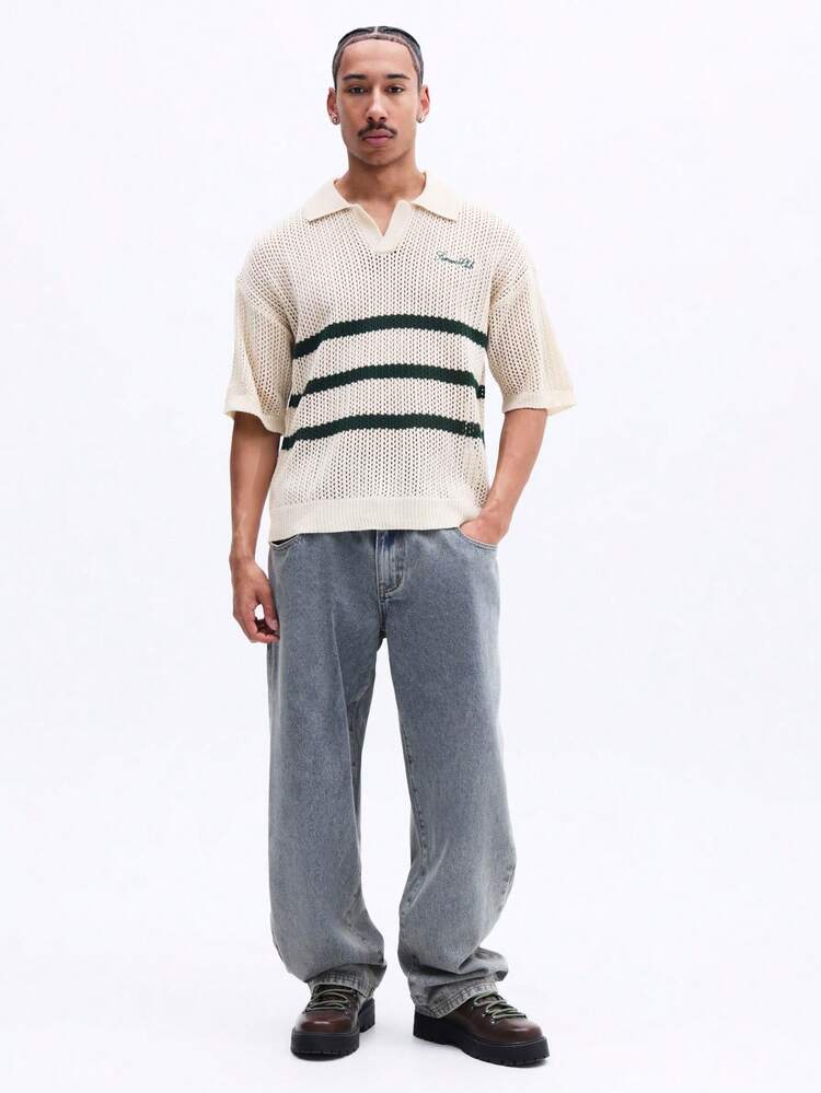 Polo de punto con rayas horizontales