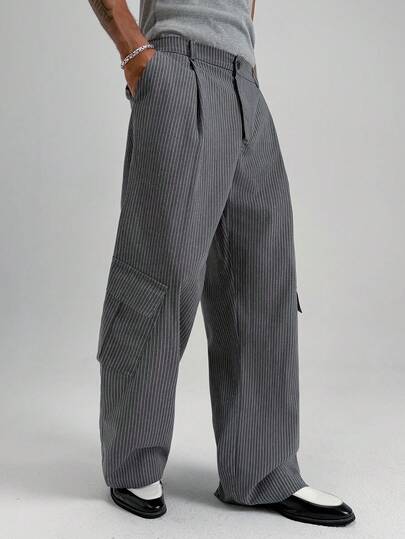 PAVTROS Randiga herrbyxor, Streetwear-stil, Lämpliga för vardagskläder och presenter, Y2K-essentiellt plagg, Alla hjärtans dag, Vår till sommar, Present till min pojkvän, Mardi Gras, Vintage, Streetwear, Fest, St Patrick's Day, Utekväll