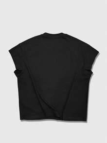 ROMWE MEN Street Life Men's Eye Print Black Round Neck Casual Fashion Tank Top - Black - View 2