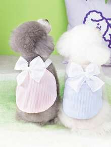 PETSIN 狗狗服装、猫咪服装、动物裙装、宠物春夏新品系列、幼犬连衣裙、公主风百搭连衣裙、条纹印花、小型动物服装、清凉防晒霜 - 彩色 - 查看 7