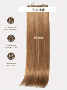 60pcs Tape In Hair Extensions 100% Human Hair #6 Light Brown Straight Style In 14-22 Inch Lengths Extensions Silky Seamless Invisible Top Quality Thick Ends Healthy Human Hair Extensions For Thin Hair And Salon Use And For All Women/Girls Daily Use - S6 - View 5