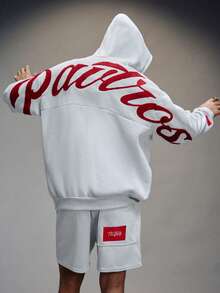 Pavtros品牌男士时尚刺绣连帽衫短裤套装，适合日常穿着、情人节礼物、居家游戏、户外音乐节、休闲外出、朋友聚会、送给孩子、男友/丈夫的礼物、周年纪念礼物。男士两件套，Kpop男士街头服饰套装，连帽衫套装，街头运动服，复古风格。 - 淺灰色 - 查看 5