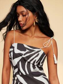 Travachic Women's Zebra Print Fringe Spaghetti Strap Slip Dress,Vacation Casual Terno Outfit For Women,Summer Holiday Outfits,Spring Break Outfits,Party Outfit,Beach Outfit,Spring Clothing,Carnival Costume,Elegant,Floral,Carnival,Spring To Summer ,Party , Boho,Mexican Style,Tropical,Bohemian,Ibiza,Western,Summer Dress,Wedding Guest Dress For Women,Birthday Dress,Party Dress,Elegant Dresses For Women,Floral Dress,Summer Dress, Mexican Style Dress Women Boho Dress For Women,Graduation Dress, Graduation Outfit For Mother - Multicolor - View 7