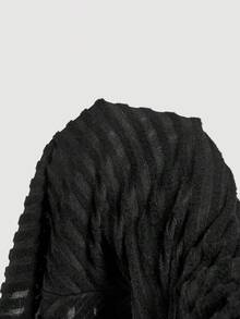 SHEIN MOD 露肩喇叭袖蝴蝶结装饰连衣裙 - 黑色 - 查看 5